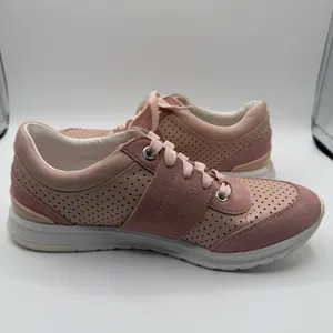 Foot Petals Pink Leather Suede Perforated Comfort Sneakers Women’s 8M thumbnail 5