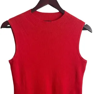 Talbots Women Ribbed Top‎ MP Coral Crew Neck Sleeveless Drop Waist Layering Cozy thumbnail 4