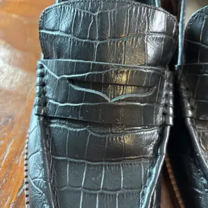 Dolce Vita Hoven Black Croc Embossed Leather Block Heel Penny Loafers Womens 9.5 thumbnail 8