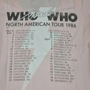 AC/DC Who Made Who Tour Scoop Neck Tee Recycle Karma T-Shirt Womens Shirt Sz‎ XS thumbnail 7