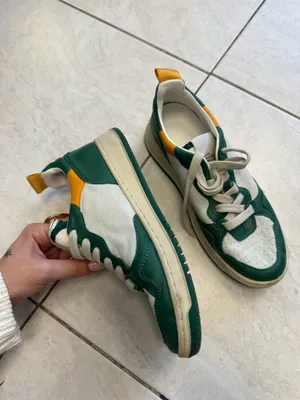 Steve Madden EVERLIE sneakers green and white leather thumbnail 5