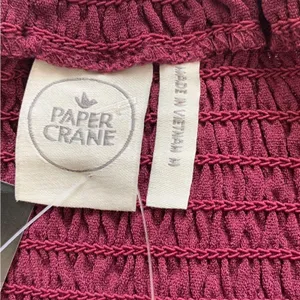 Paper Crane Top Berry Purple Smocked Baby Doll Long Sleeve Blouse Top Medium NEW thumbnail 3