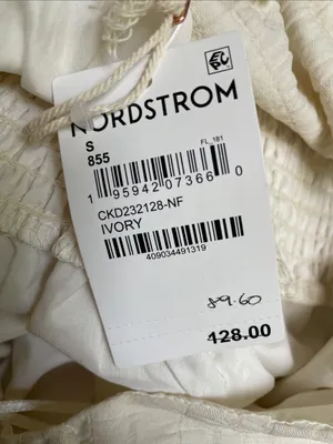 Nordstrom Cream Smocked-Waist Maxi Dress with Tie Shoulders thumbnail 3