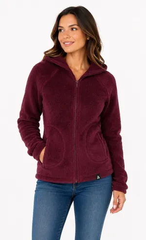 American Giant Burgundy Fleece Zip Hoodie Cozy USA Made XS thumbnail 1