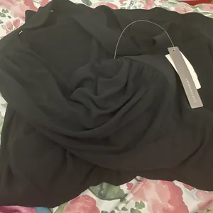 NWT Ruched Square-Neck Black Mini Dress. Size Large thumbnail 9