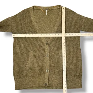 Free‎ People Alpaca Wool Blend Slouchy Grandpa Cardigan Sweater Khaki Brown XS thumbnail 11
