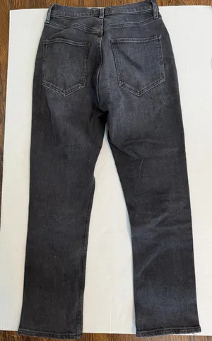 AGOLDE Riley High Rise Straight Leg Jeans Black thumbnail 6