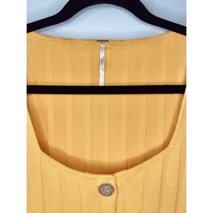 Free People Women's Ribbed‎ Top Button Up Size S Cottagecore Prairie Boho Spring thumbnail 4