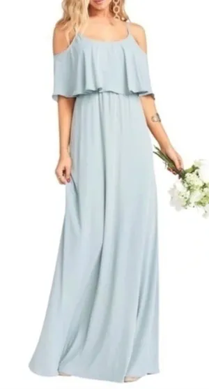 Show Me Your MuMu Light Blue Ruffle Maxi Dress thumbnail 1