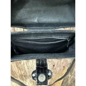 Brighton Leather Handbag Purse Shoulder Bag Brown‎ Black Croc Embossed Crossbody thumbnail 5