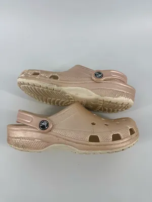 Crocs Classic Shimmer Clogs Shoes Men’s Size 5 Women’s Size 7 Champagne Rose GUC thumbnail 11
