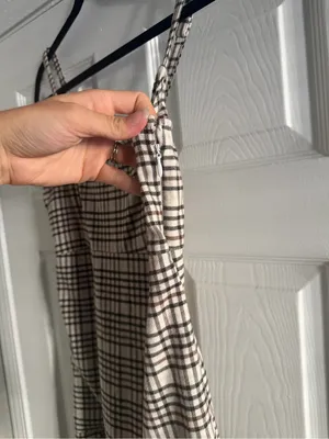 Y2K Hollister Plaid Mini Dress Y2K 90s Pleated L Preppy Academia Grunge Brown thumbnail 5