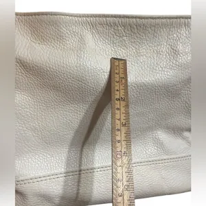 I Medici Firenze Italian White & Brown Genuine 100% Pebbled Leather‎ Handbag thumbnail 9