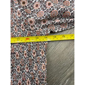 Hayden Smocked Floral Peplum Blouse Large Boho Puff Sleeve thumbnail 4