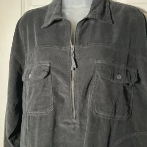 NWT Brown Corduroy Pullover 1/4 Zip Long Sleeve Top Shirt Casual XS thumbnail 3