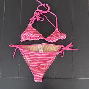 Shade & Shore Pink Striped Scrunch Bikini Set thumbnail 1