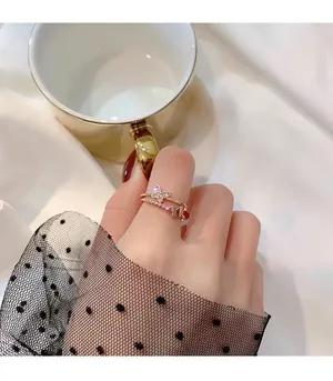14K Rose Gold Plated Adjustable Butterfly Ring for Women thumbnail 6