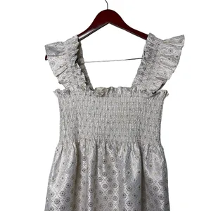 Hill House The Ellie The Bridal Nap Dress in Ivory gold Jacquard sz S thumbnail 5