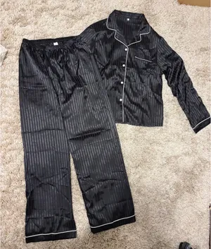 Satin Pajama Set Black Size M thumbnail 1