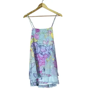 Show Me Your Mumu Christy World Map Print Mini Dress Blue Travel Size S thumbnail 3