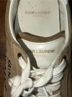 Saint Laurent Court ClassicSL/06 Beige Leather and‎ Suede Low Top Sz 39.5/9-9.5 thumbnail 8