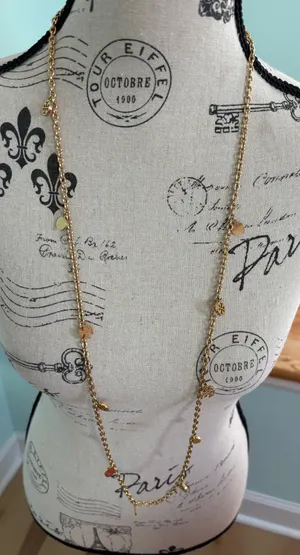 Tory Burch Gold Logo Long Necklace  thumbnail 1
