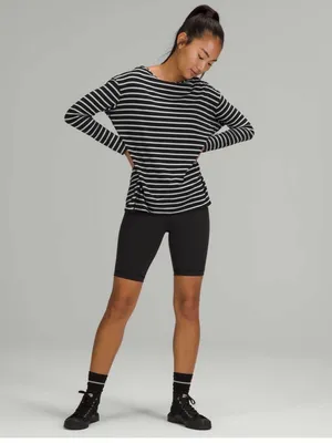 Lululemon Striped Back in Action Long Sleeve Tee Sz 8 thumbnail 5