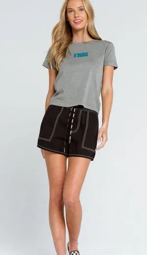 Elastic Waist Women’s Shorts Black thumbnail 7