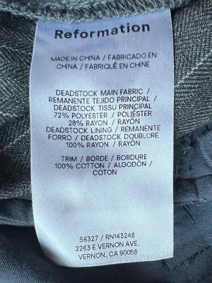 Reformation Mason Pant Size 12 Grey Pinstripe Wide Leg Pleated Trousers thumbnail 5