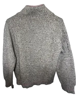 Vintage ALPS Rugged Outdoors Shawl Collar Grey Pullover Sweater With Pink Trim thumbnail 5