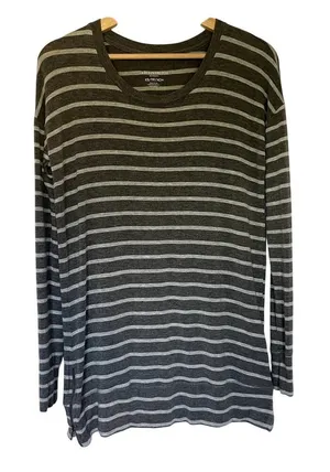 A pea in the pod maternity sweater‎ gray striped knit top women's size small thumbnail 1