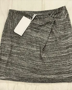 Women’s Heathered Gray Twist Front Skirt thumbnail 1