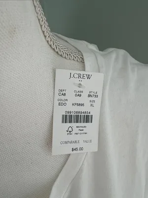 NWT J. Crew White Tee with‎ Pink Bunny-Eared French Bulldog thumbnail 3