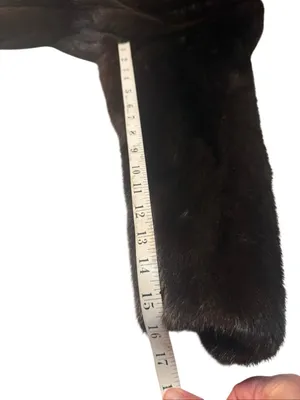 Nicholson Furs Vintage full-length dark ranch Mink Coat Sz L thumbnail 6