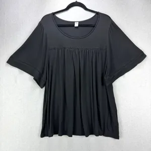 Old Navy Top Women's XXL Black Dressy Tee Shirt Babydoll Whimsygoth Boho Witchy thumbnail 1