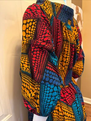 Studio Y Teal, Yellow & Red High-Low Midi Dress thumbnail 4