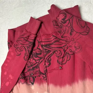 Key Closet Hoodie Dipped Tie Dye Full Zip Hooded Sweater Studded Y2K Grunge 2003 thumbnail 5