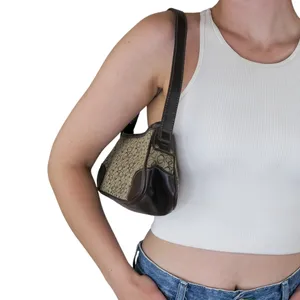 Vintage Y2K Brown Canvas Shoulder Bag thumbnail 3