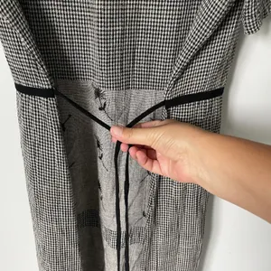 Carole Little Vintage Maxi Dress Gingham Embroidered Cottagecore Cotton Size 14 thumbnail 9
