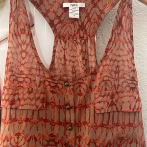 Bar III Copper Orange Racerback Mini Dress Summer Fall Boho Indie Beach Coverup thumbnail 3