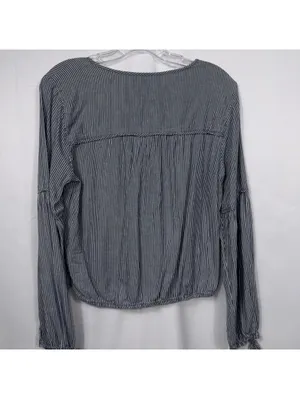 Abercrombie & Fitch Embroidered Striped Peasant Blouse Size Medium thumbnail 7