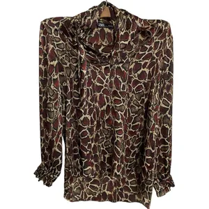 ZARA WMN'S Animal Print‎ Shirt Flowy V-neck Top Blouse S NWOT thumbnail 9