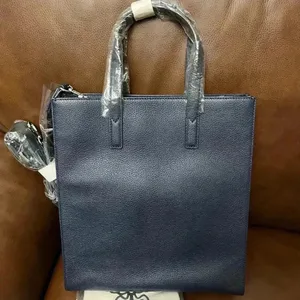 NWT MCM Aren Leather Tote Handbag Blue Camo thumbnail 7