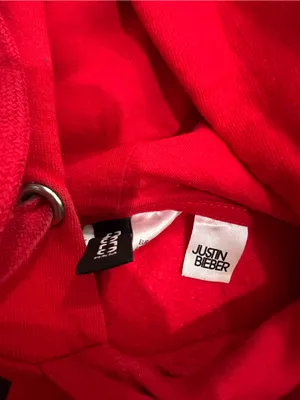 Justin Bieber Red Purpose World Tour Cropped Hoodie Size Small thumbnail 4