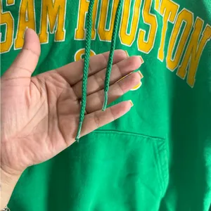 Champion Unisex Green Hoodie with Yellow Sam Houston State Logo Size S thumbnail 4
