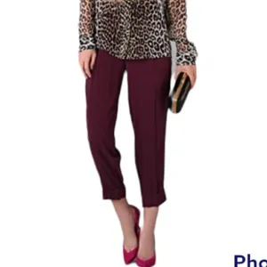 Alice + Olivia Plum Slouchy High Waisted Cropped Arthur Pant thumbnail 2