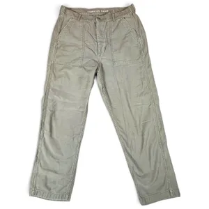 American Eagle Women 14 Olive Green Utility Cargo Pants High Rise Button Fly thumbnail 3