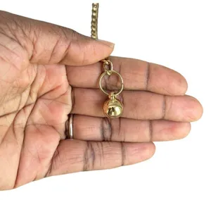 Gold & White Spiral Waist Chain Belt With Dangling Charm & Adjustable Clasp W27 thumbnail 4