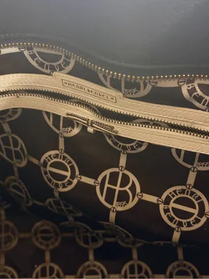 henri bendel Black Leather Tote with Gold Logo Charm thumbnail 10
