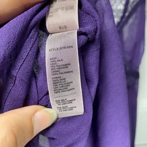 Stella McCartney Silk Sheer Camisole Lingerie Top with Lace Detail Purple Small thumbnail 12